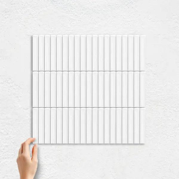 ANTIQUE PORCELAIN MOSAIC WHITE KITKAT TILES - Tiles Mate