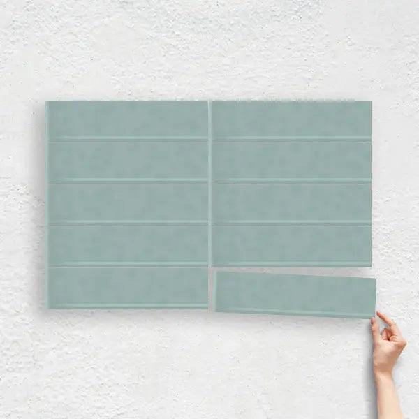 SKY BLUE 50X200 MINI WAVE SUBWAY TILE - Tiles Mate