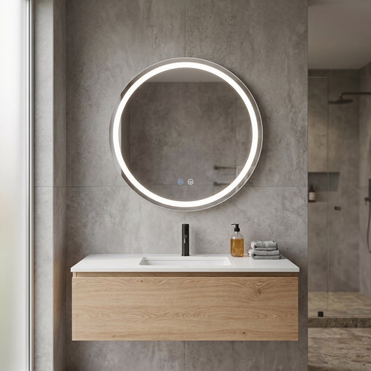Halo Round Frameless Mirror