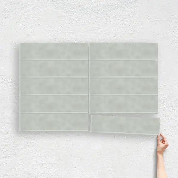 SAGE GREEN 75X300 WAVE SUBWAY TILE - Tiles Mate