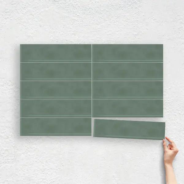 JADE GREEN 50X200 MINI WAVE SUBWAY TILE - Tiles Mate