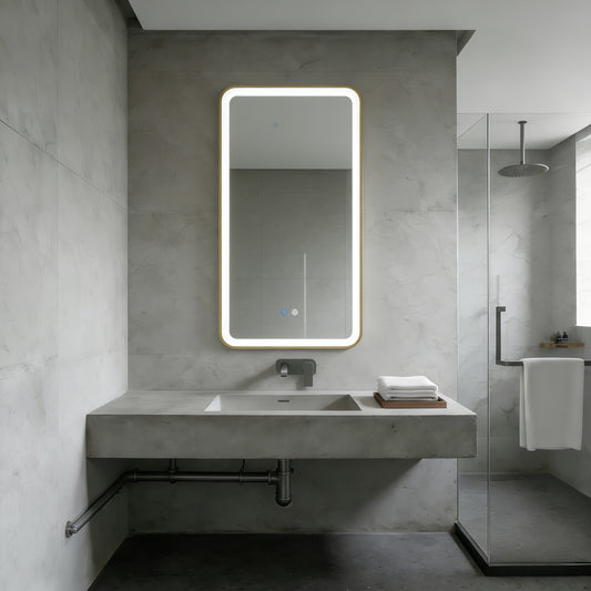 Aura Rectangular Framed Brushed Gold