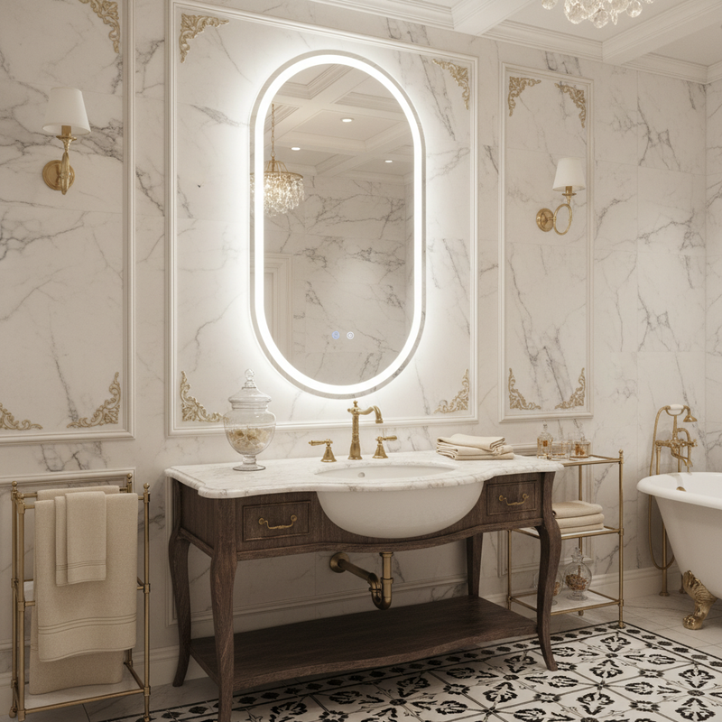Halo Pill Frameless Mirror