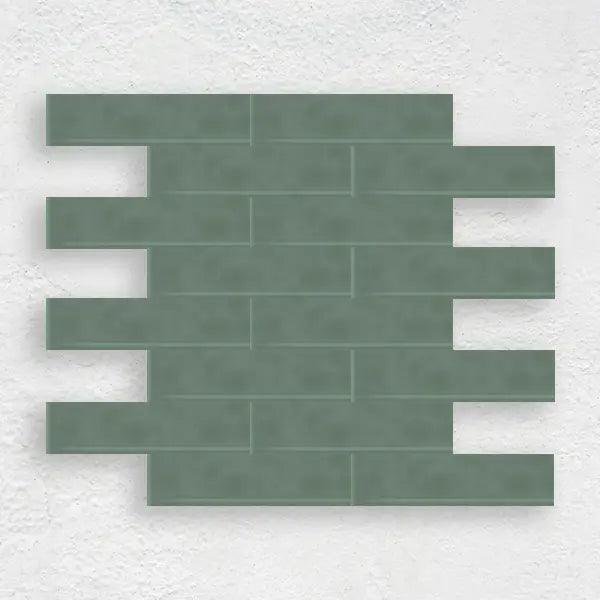 JADE GREEN 50X200 MINI WAVE SUBWAY TILE - Tiles Mate
