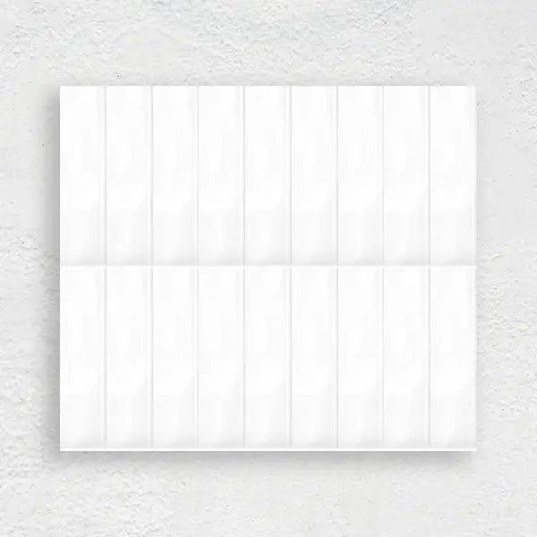 WHITE GLOSS 75X300 WAVE SUBWAY TILE - Tiles Mate