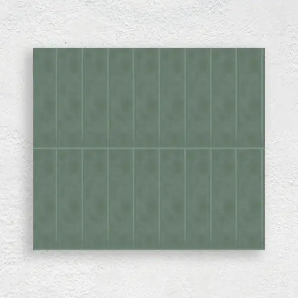 JADE GREEN 50X200 MINI WAVE SUBWAY TILE - Tiles Mate