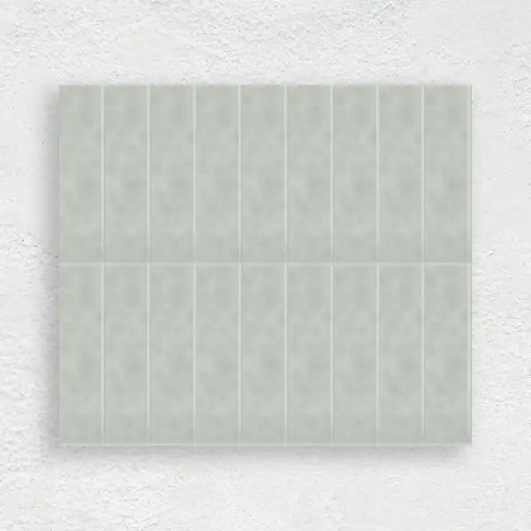 SAGE GREEN 75X300 WAVE SUBWAY TILE - Tiles Mate