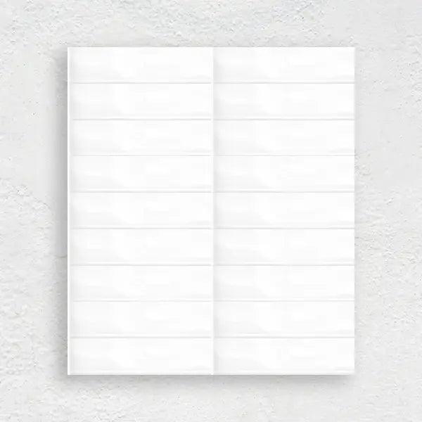 WHITE GLOSS 50X200 WAVE SUBWAY TILE - Tiles Mate