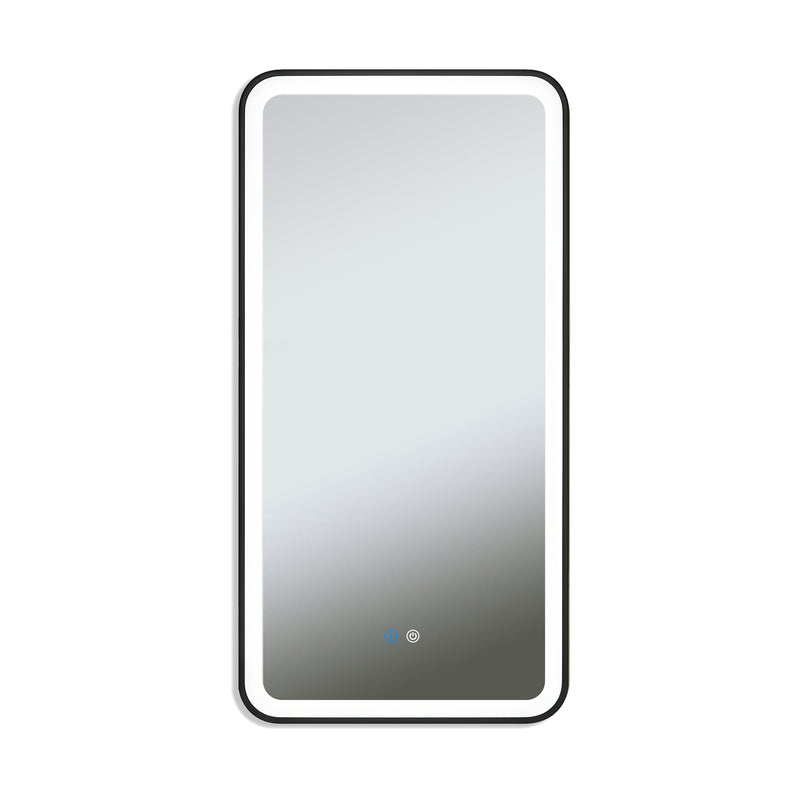 Aura Rectangular Framed Matte Black Mirror