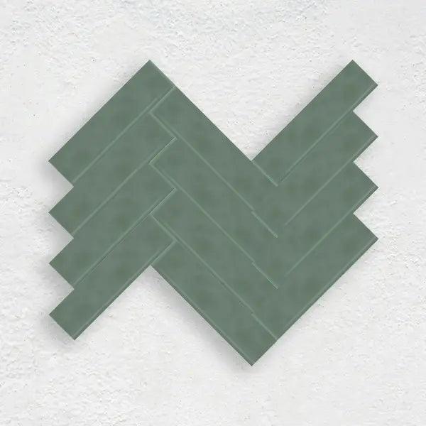 JADE GREEN 50X200 MINI WAVE SUBWAY TILE - Tiles Mate