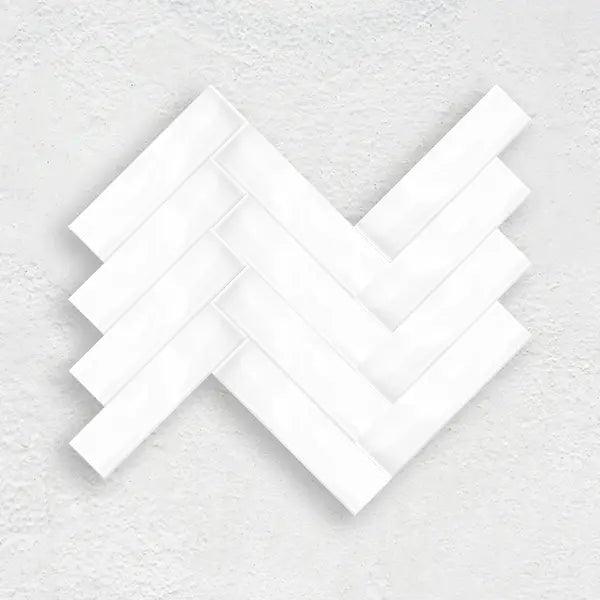 WHITE GLOSS 50X200 WAVE SUBWAY TILE - Tiles Mate