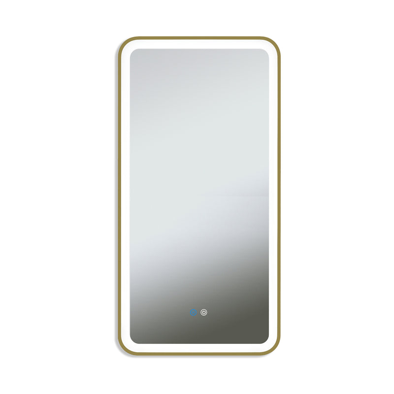 Aura Rectangular Framed Brushed Gold Mirror