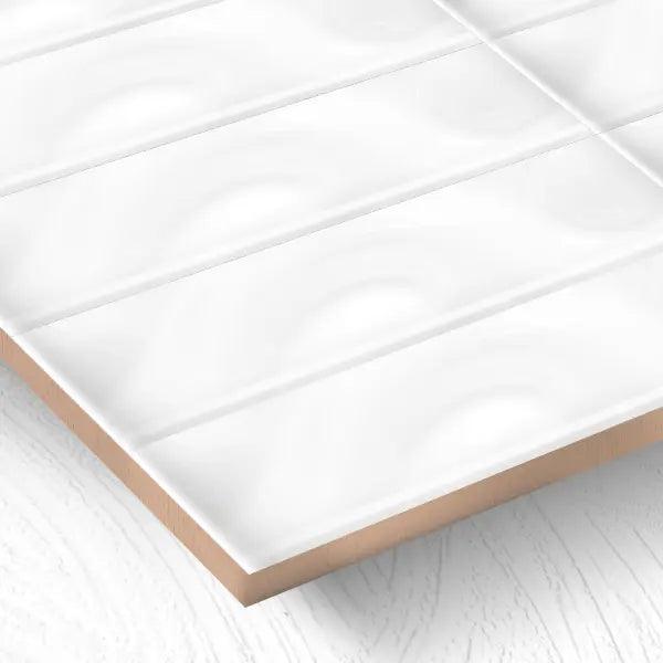 WHITE GLOSS 75X300 WAVE SUBWAY TILE - Tiles Mate