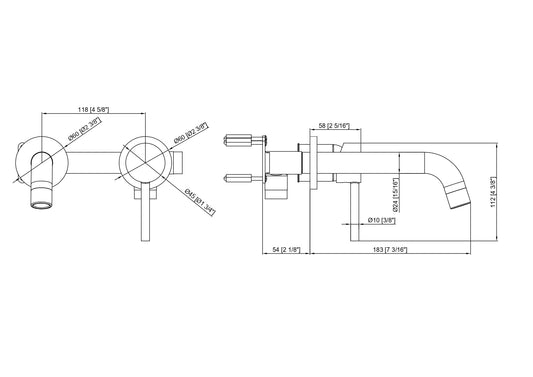 Orbit Wall Tap & Lever Chrome