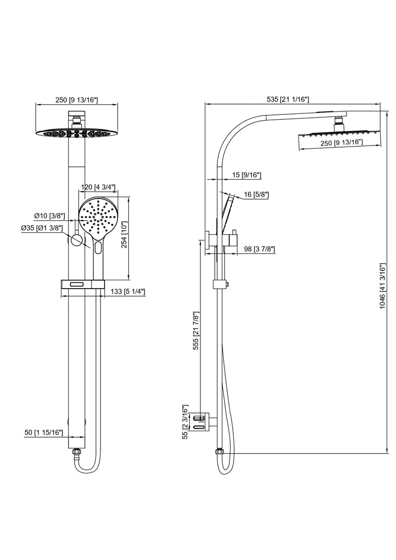 Orbit Long Neck Shower Chrome