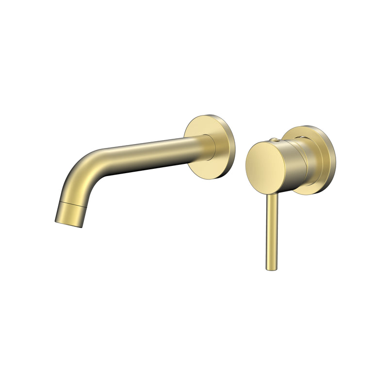 Orbit Wall Tap & Lever Brushed Gold