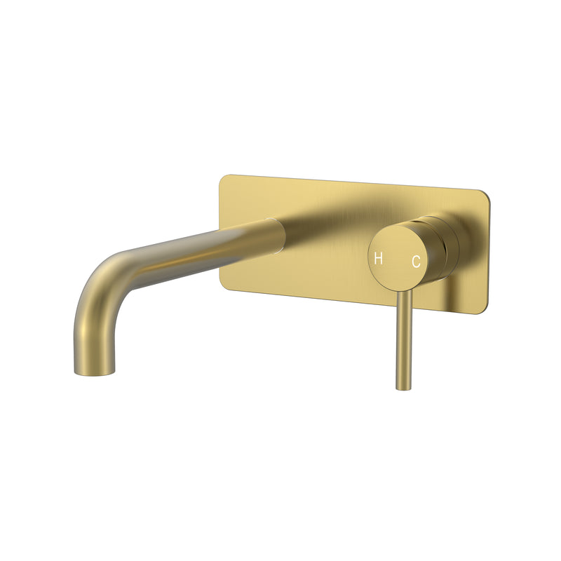 Orbit Wall Tap & Lever with Back Plate Brushed Gold