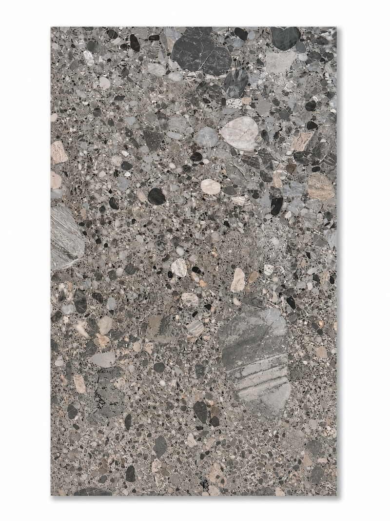 Terrazzo Graphite Embossed Matt 600x1200