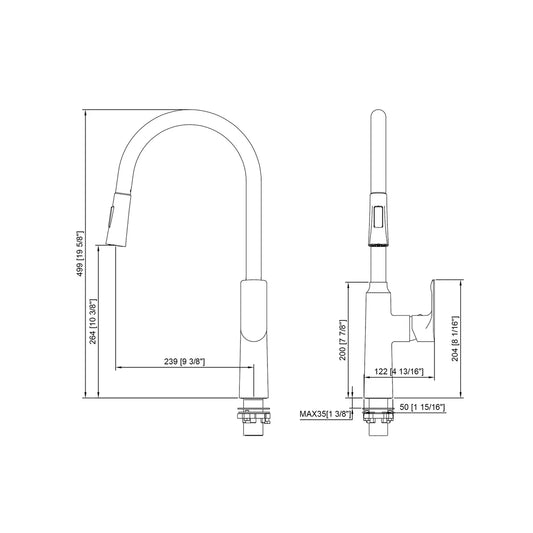 Forte Pull Out Sink Tap Chrome