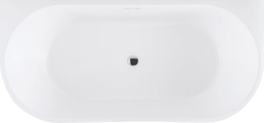 Evoque Classic Back To Wall Bathtub 1500mm Gloss White