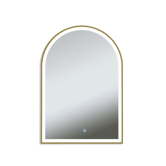 Aura Arch Framed Brushed Gold Mirror