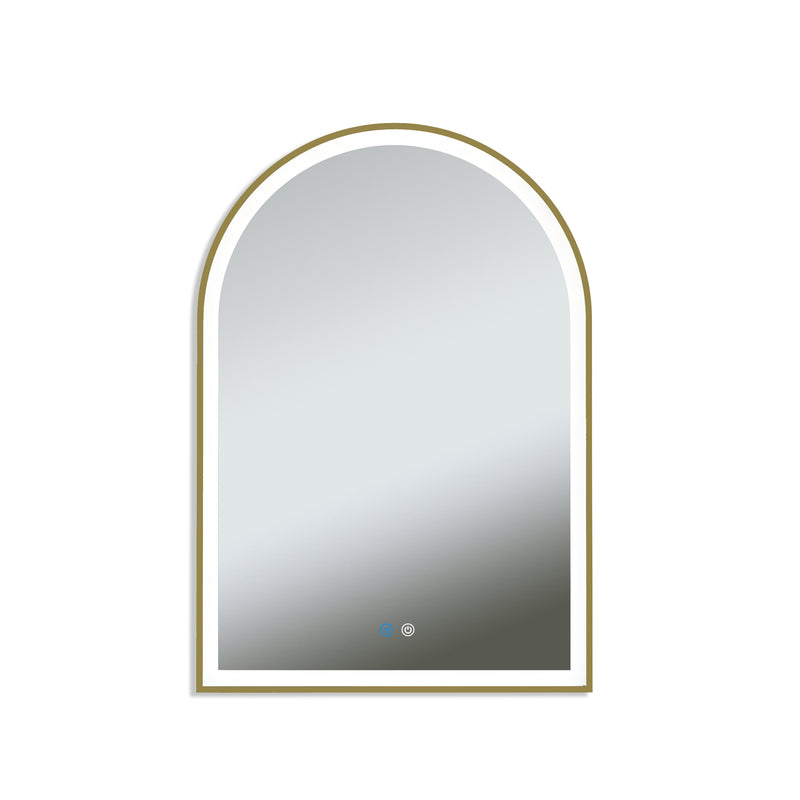 Aura Arch Framed Brushed Gold Mirror