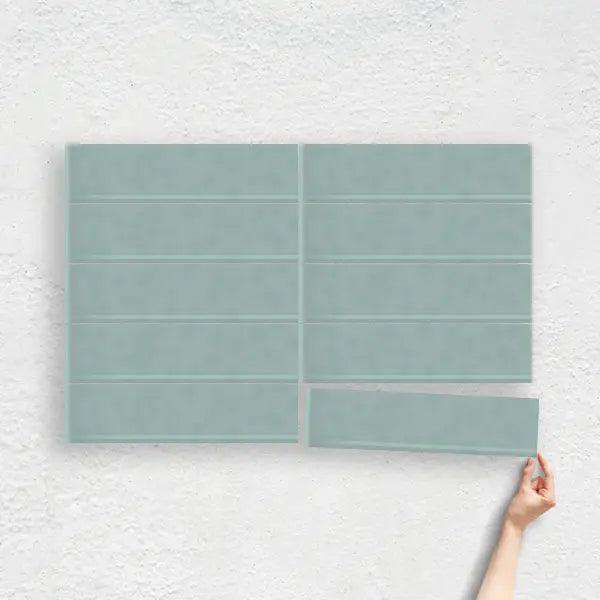 SKY BLUE 75X300 WAVE SUBWAY TILE - Tiles Mate