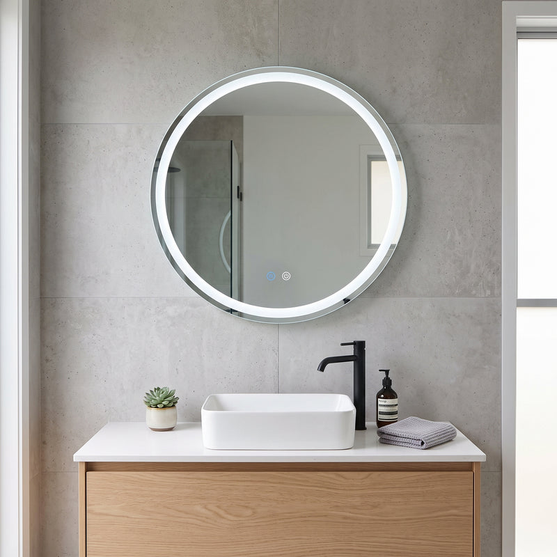 Halo Round Frameless Mirror