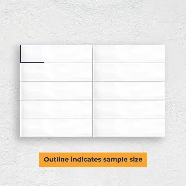 WHITE GLOSS 75X300 WAVE SUBWAY TILE - Tiles Mate