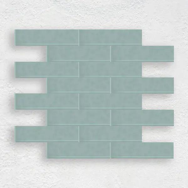 SKY BLUE 50X200 MINI WAVE SUBWAY TILE - Tiles Mate