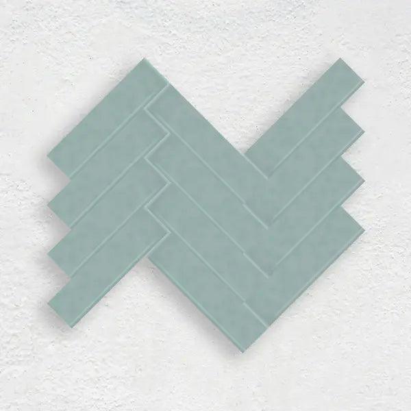 SKY BLUE 50X200 MINI WAVE SUBWAY TILE - Tiles Mate
