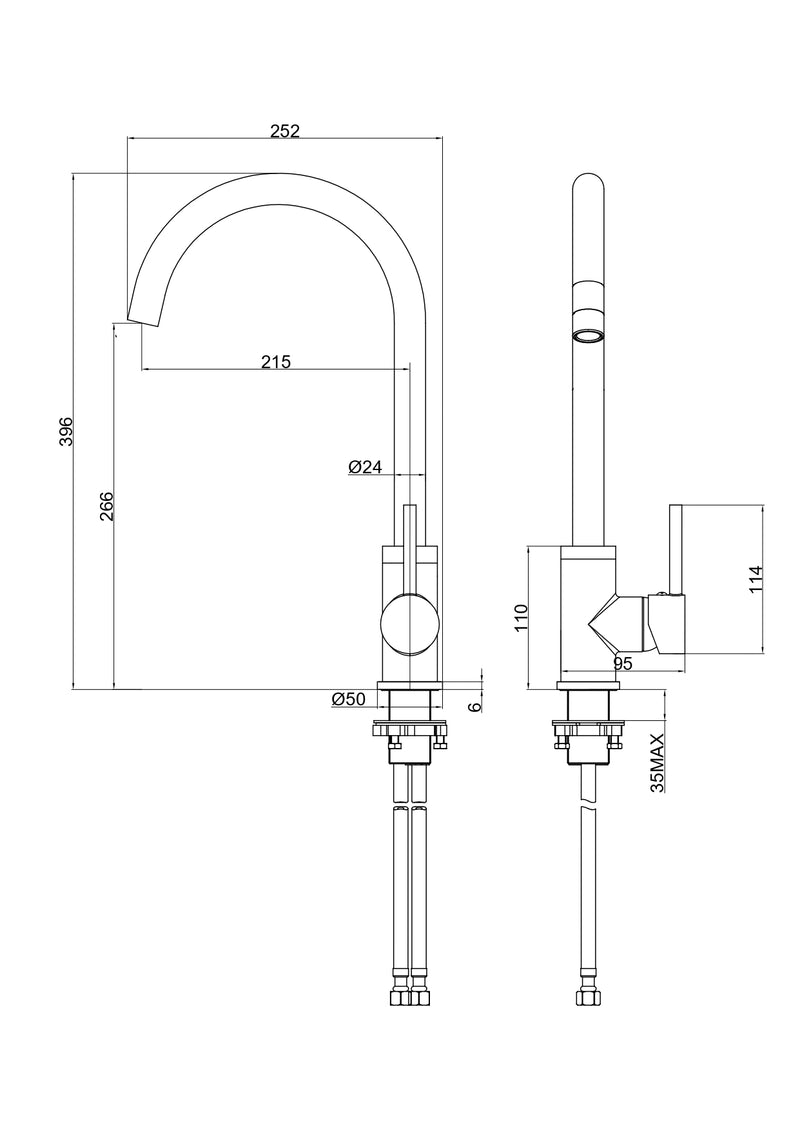 Orbit Sink Tap Brushed Gold