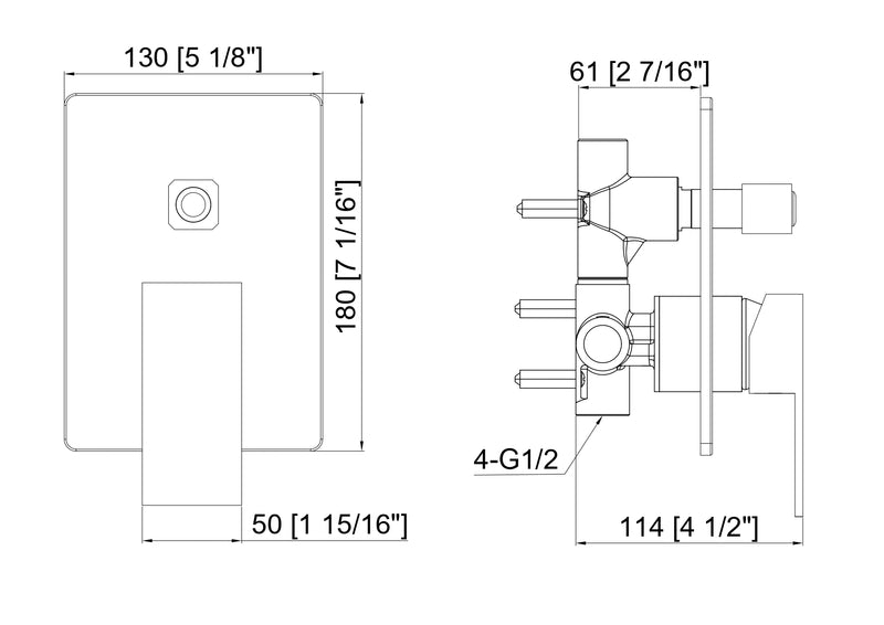 Forte Shower Mixer & Diverter Matte Black