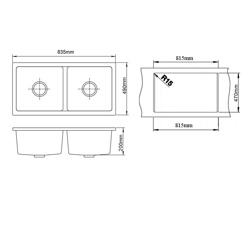 Pygmy Double Bowl Kitchen Sink Matte White