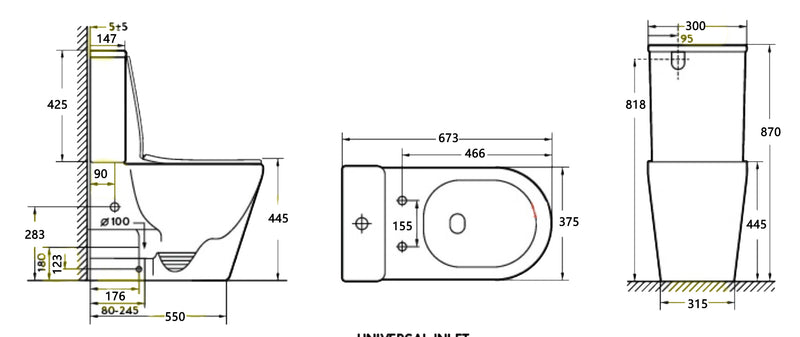 Forte Wall Faced Toilet Suite Gloss White