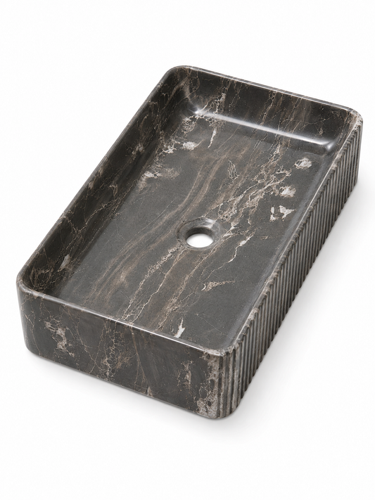 Forte Black Nero Art Basin Gloss White