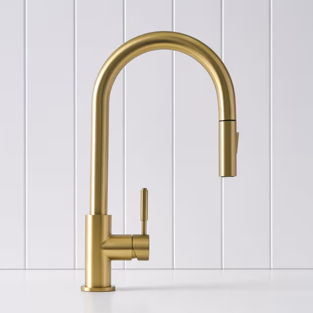 Melbourne Dual Function Pullout Kitchen Mixer Brushed Brass
