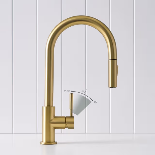 Melbourne Dual Function Pullout Kitchen Mixer Brushed Brass