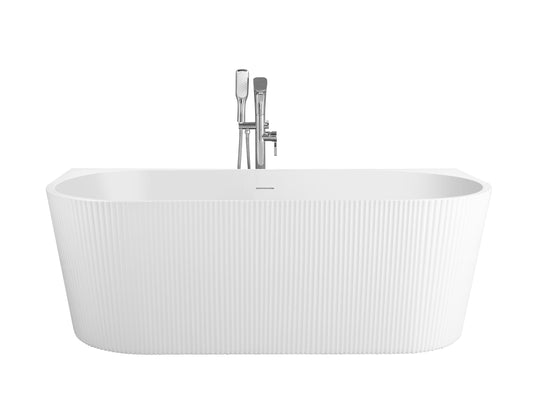 Evoque Fluted Back To Wall Bathtub 1500mm Matt White
