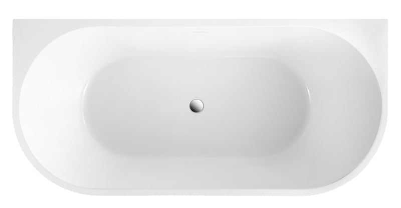Evoque Fluted Back To Wall Bathtub 1500mm Matt White
