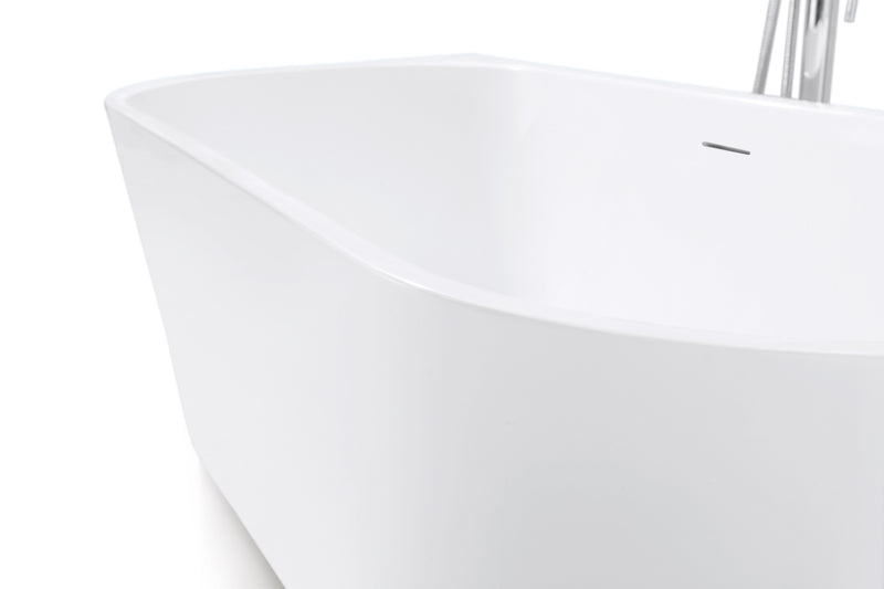 Evoque Classic Back To Wall Bathtub 1500mm Gloss White