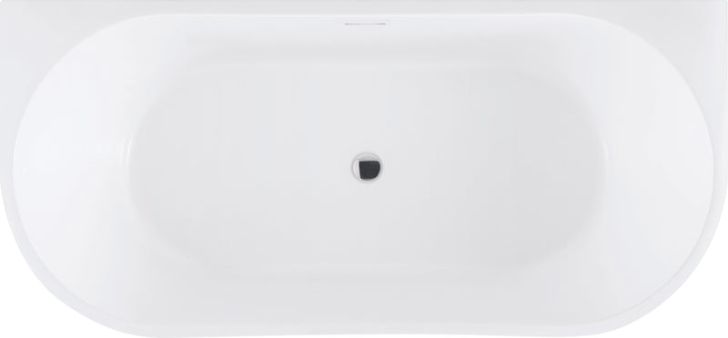 Evoque Classic Back To Wall Bathtub 1500mm Gloss White