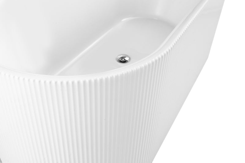 Serenique Fluted Freestanding Bathtub 1500mm Gloss White