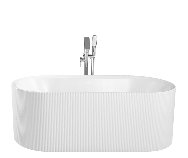 Serenique Fluted Freestanding Bathtub 1500mm Gloss White