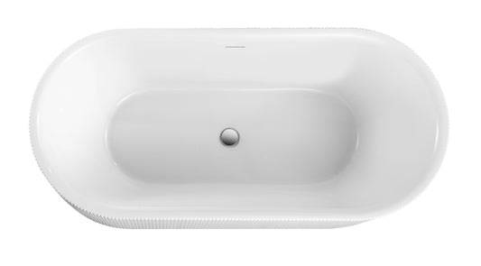 Serenique Fluted Freestanding Bathtub 1500mm Gloss White