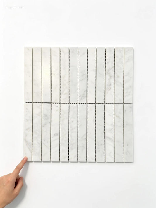 NATURAL MARBLE MOSAIC Finger 48x94 CARRARA HONED