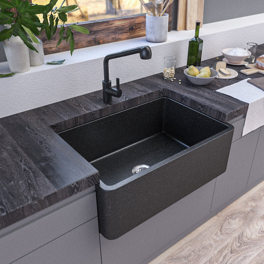 Colossal Single Bowl Kitchen Sink Matte Black