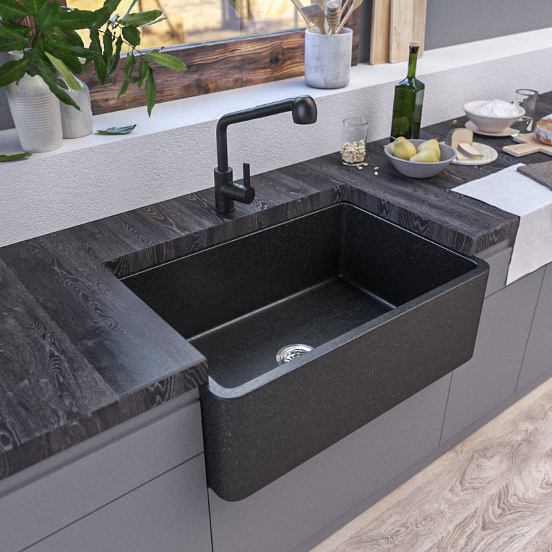 Colossal Single Bowl Kitchen Sink Matte Black