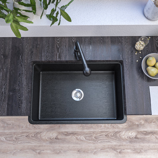 Colossal Single Bowl Kitchen Sink Matte Black